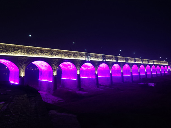 陕西宝鸡金陵河十八孔桥桥梁亮化工程